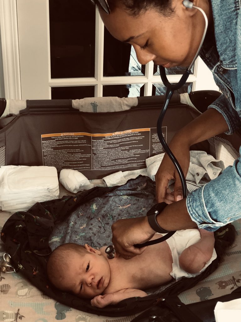 Third time's the charm: The birth story of my 3rd baby 6 IMG 9229 midwife checking newborn baby